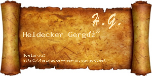 Heidecker Gergő névjegykártya